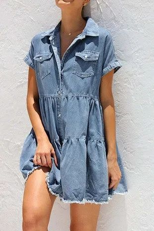 Achieving the Goal Denim Dress