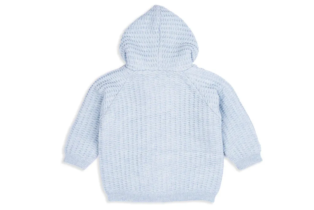 Alex Light Blue Reversible Merino Wool Jacket with Hood