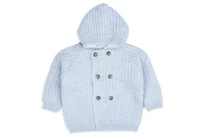 Alex Light Blue Reversible Merino Wool Jacket with Hood