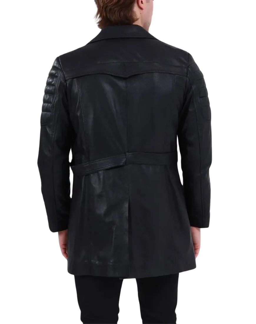 Ares Black Leather Coat