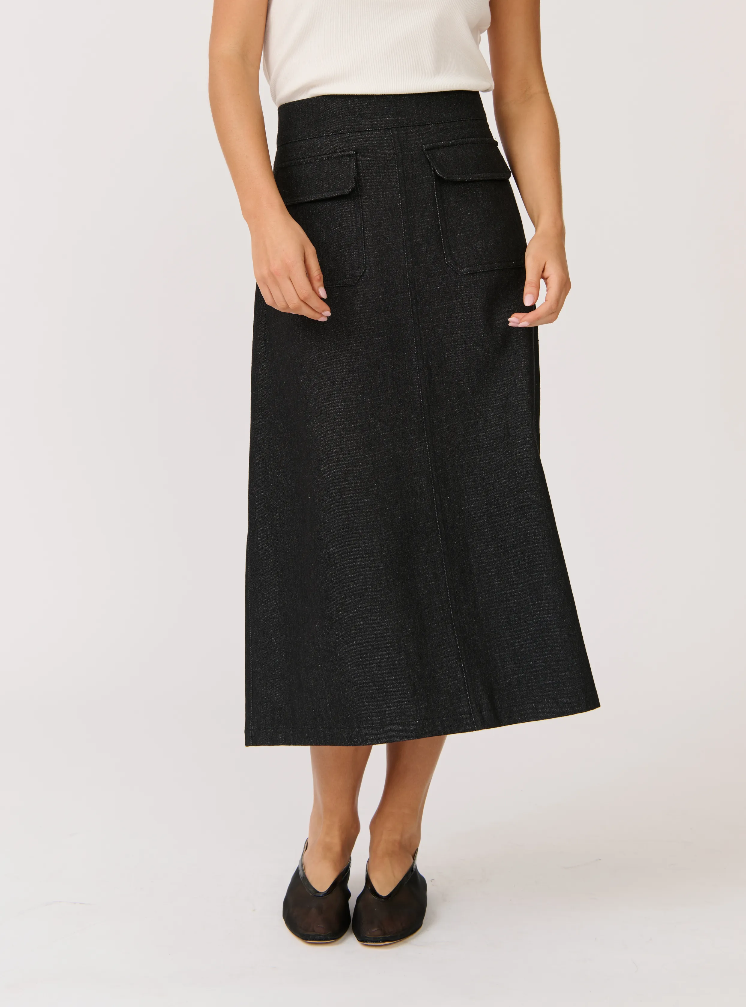 ASTRID SKIRT - Black Denim