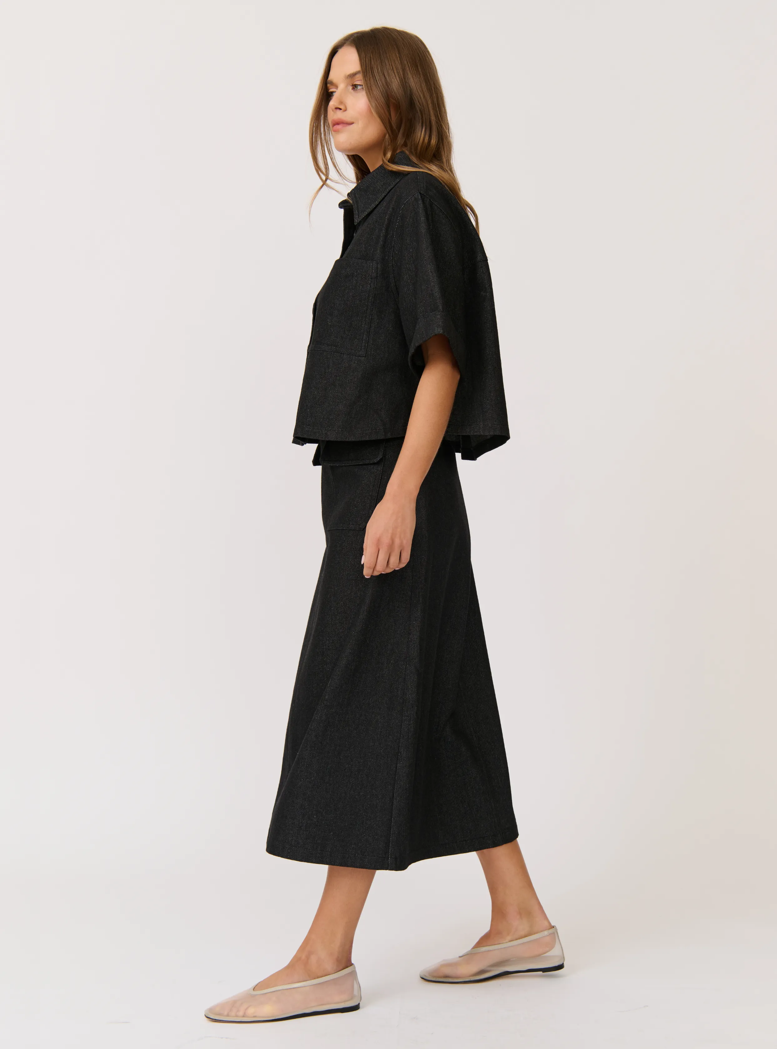 ASTRID SKIRT - Black Denim