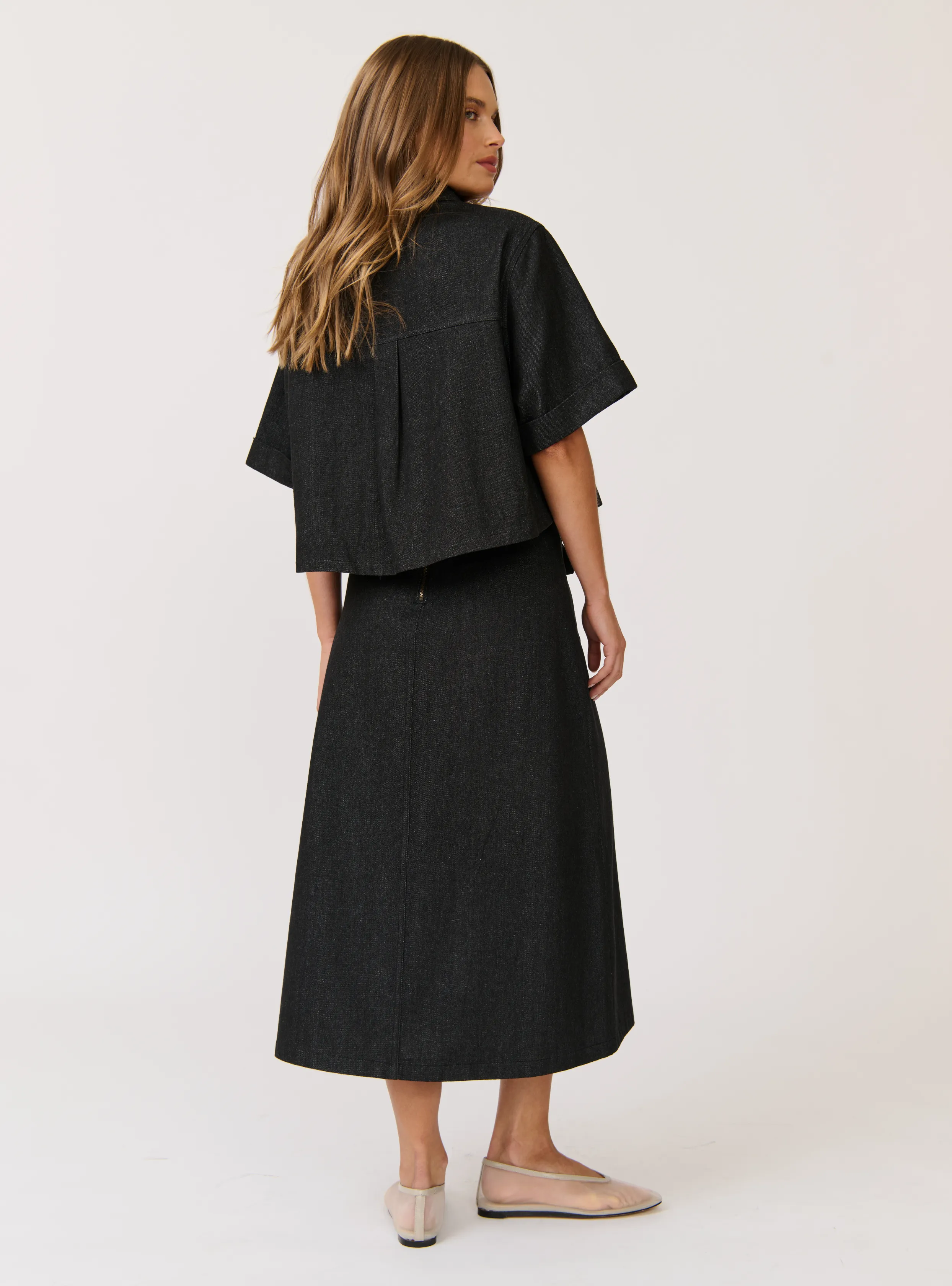 ASTRID SKIRT - Black Denim