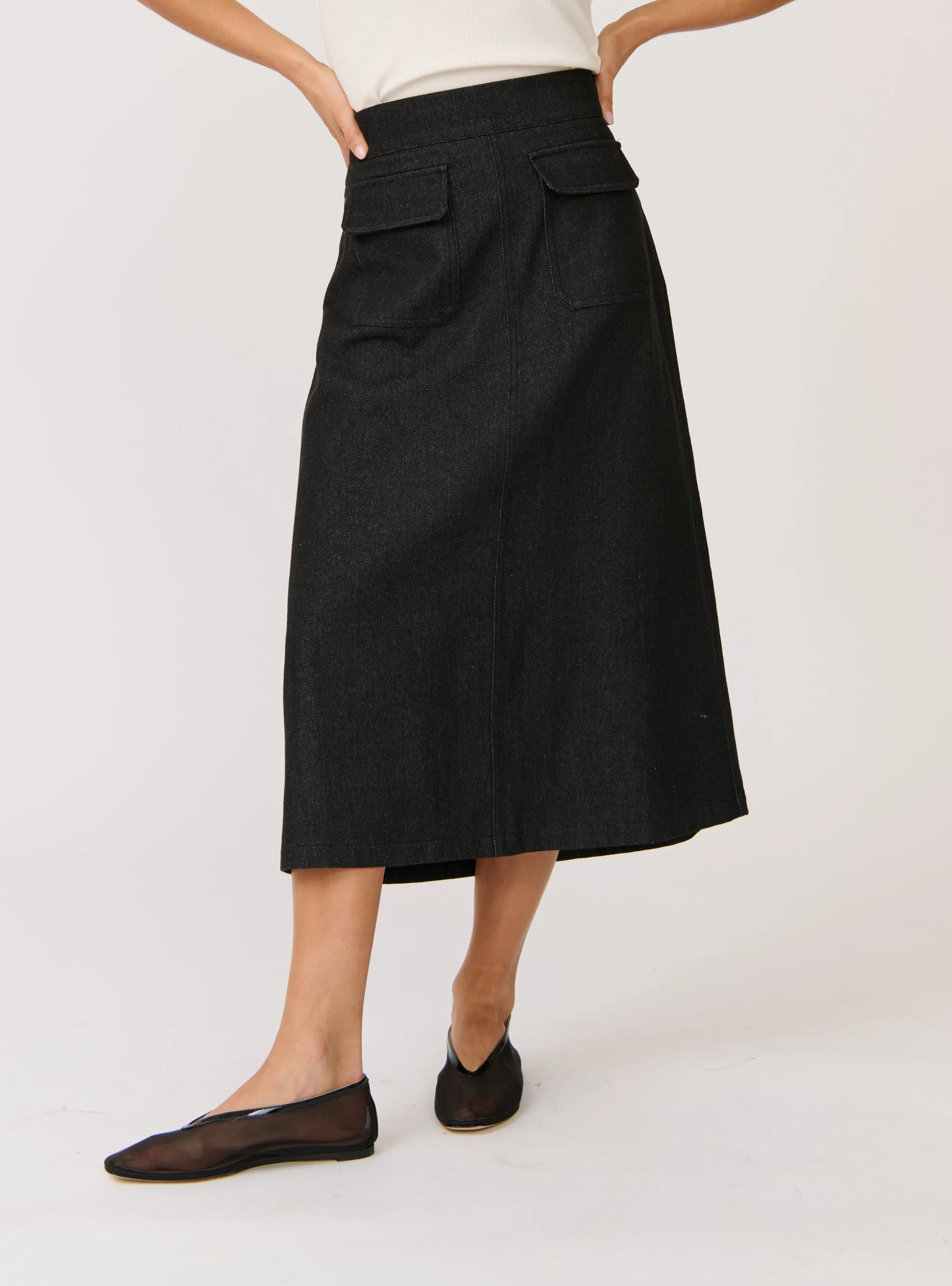 ASTRID SKIRT - Black Denim