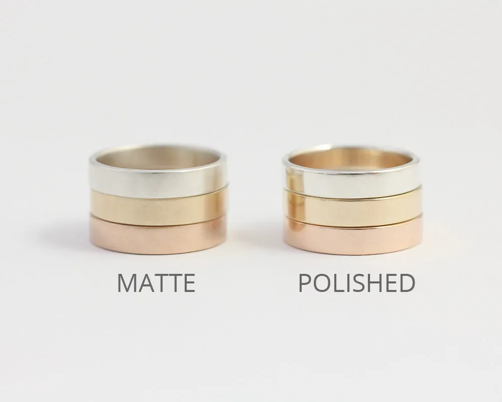 Asymmetrical Facets Ring in Yellow Gold - Wide