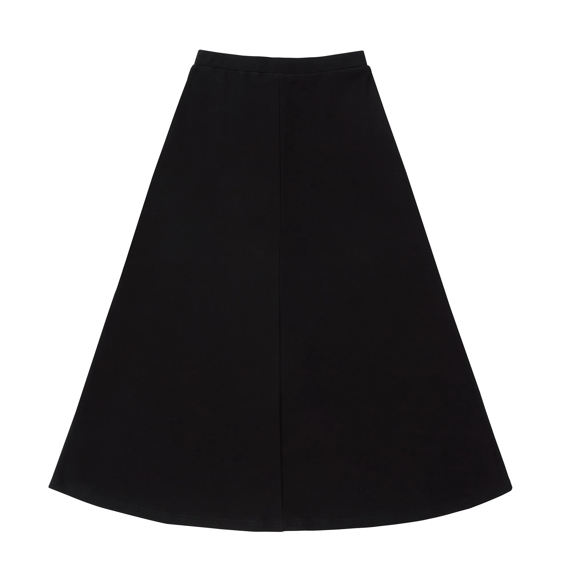 Black Jersey A-line Maxi Skirt