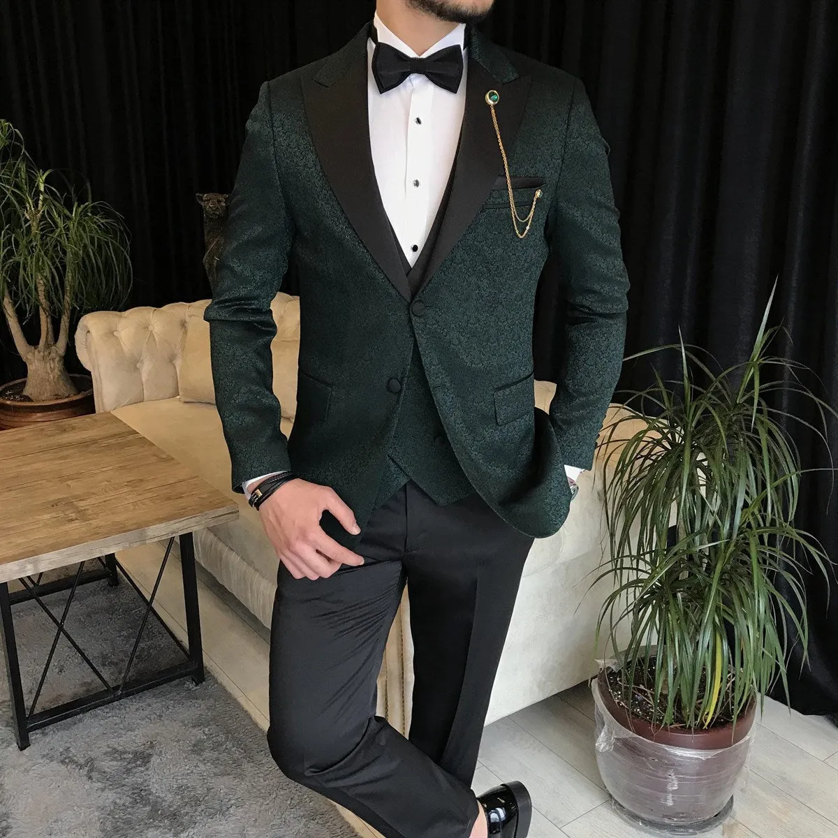 Bojoni Cagliari Green Slim-Fit Tuxedo 3-Piece