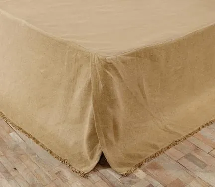 Burlap Natural Fringed Bed Skirt