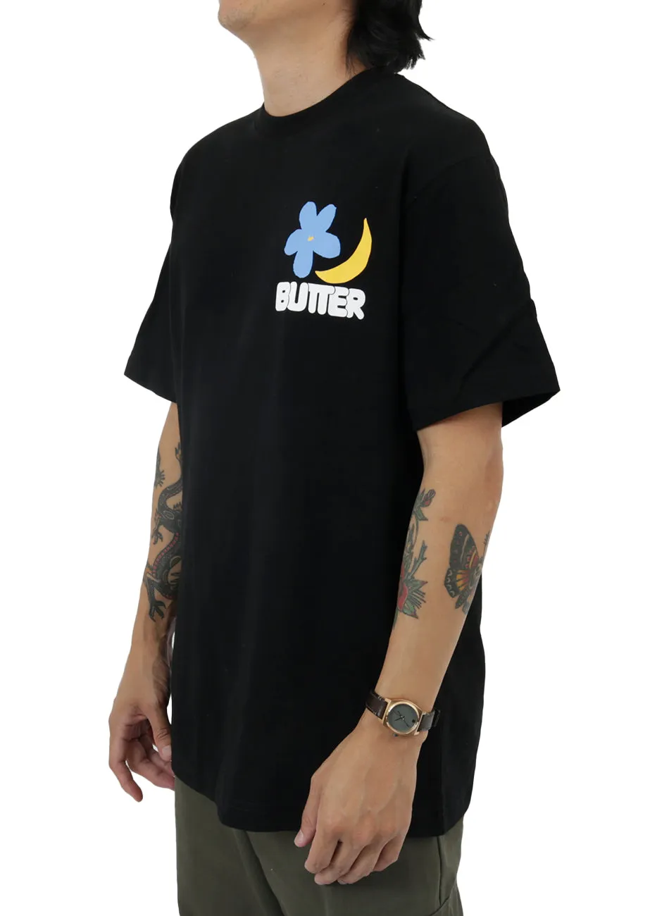 Butter Black Cotton Graphic Tee