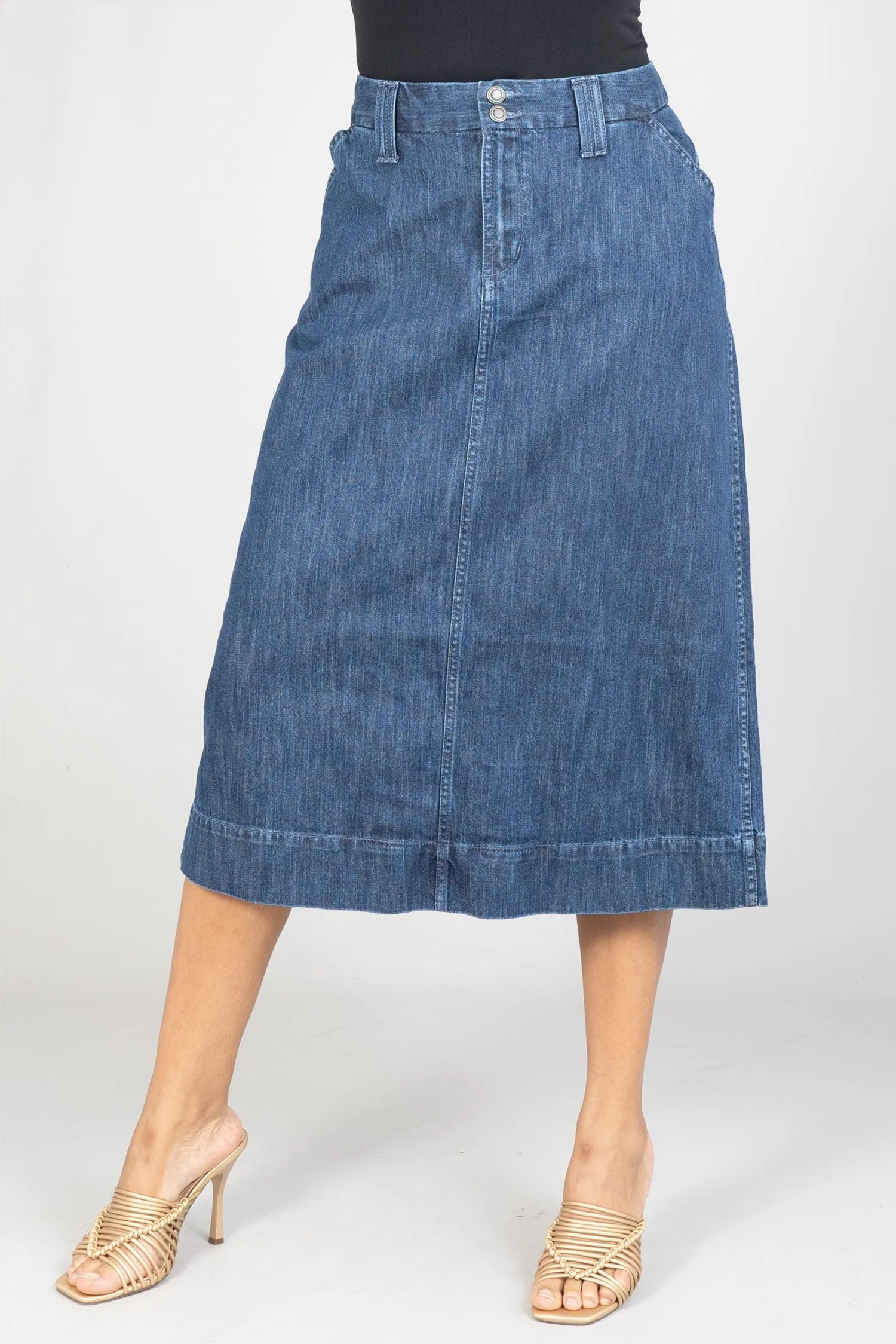 CJ Banks 6636 Denim PlusSize Skirt