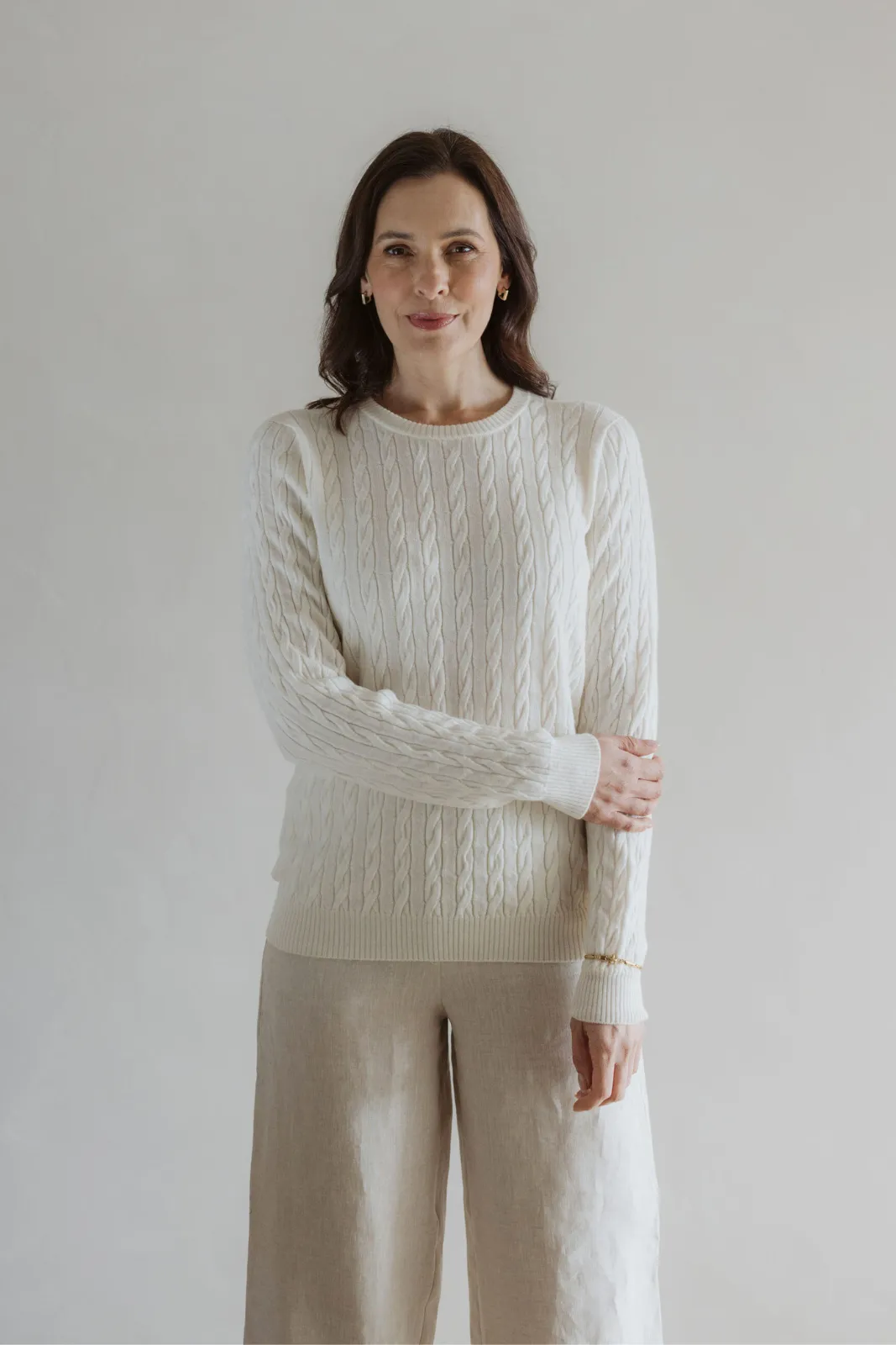 Classic Cable Merino Jersey - Natural