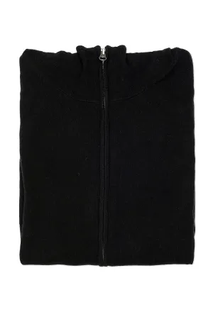 Dreyden Black Cashmere Silk Zip Hoodie