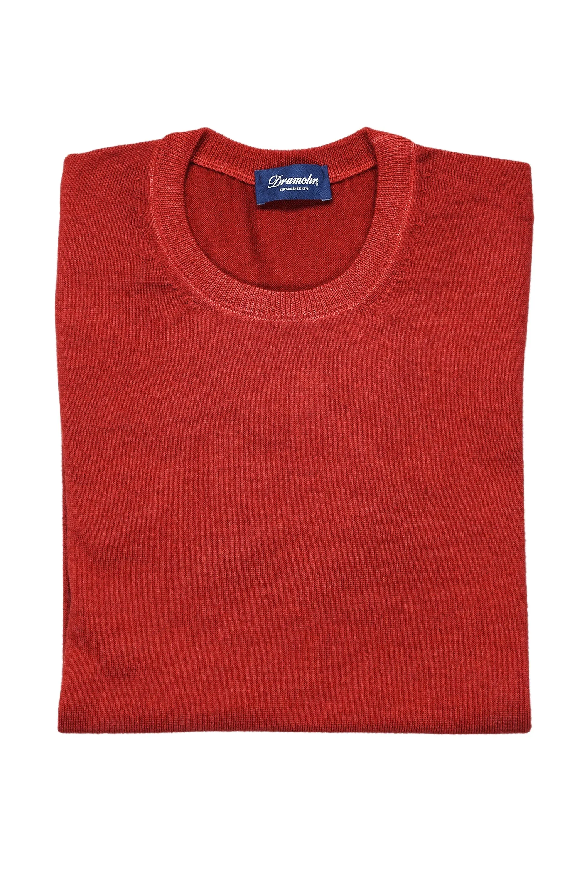 Drumohr Rosso Merino Wool Crewneck Sweater