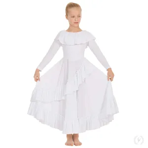 Eurotard Girls Ruffle Long Sleeve Praise Dress