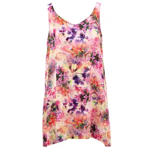 Floaty Asymmetrical Summer Dress - Psychedelic Flower