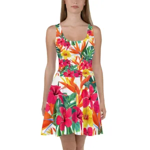 Floral Bird of Paradise Skater Dress