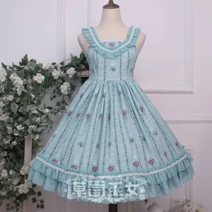 Flowery Wall ~ Sweet Printed Lolita JSK Dress by Strawberry Witch