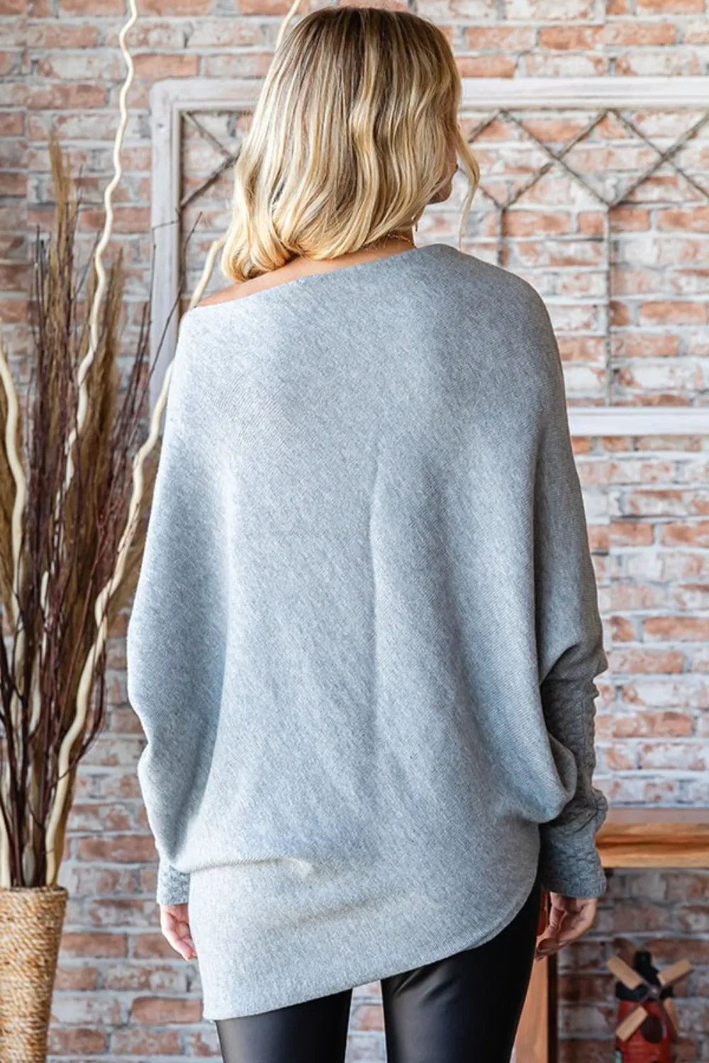 Full Size Dolman Sleeve Sweater