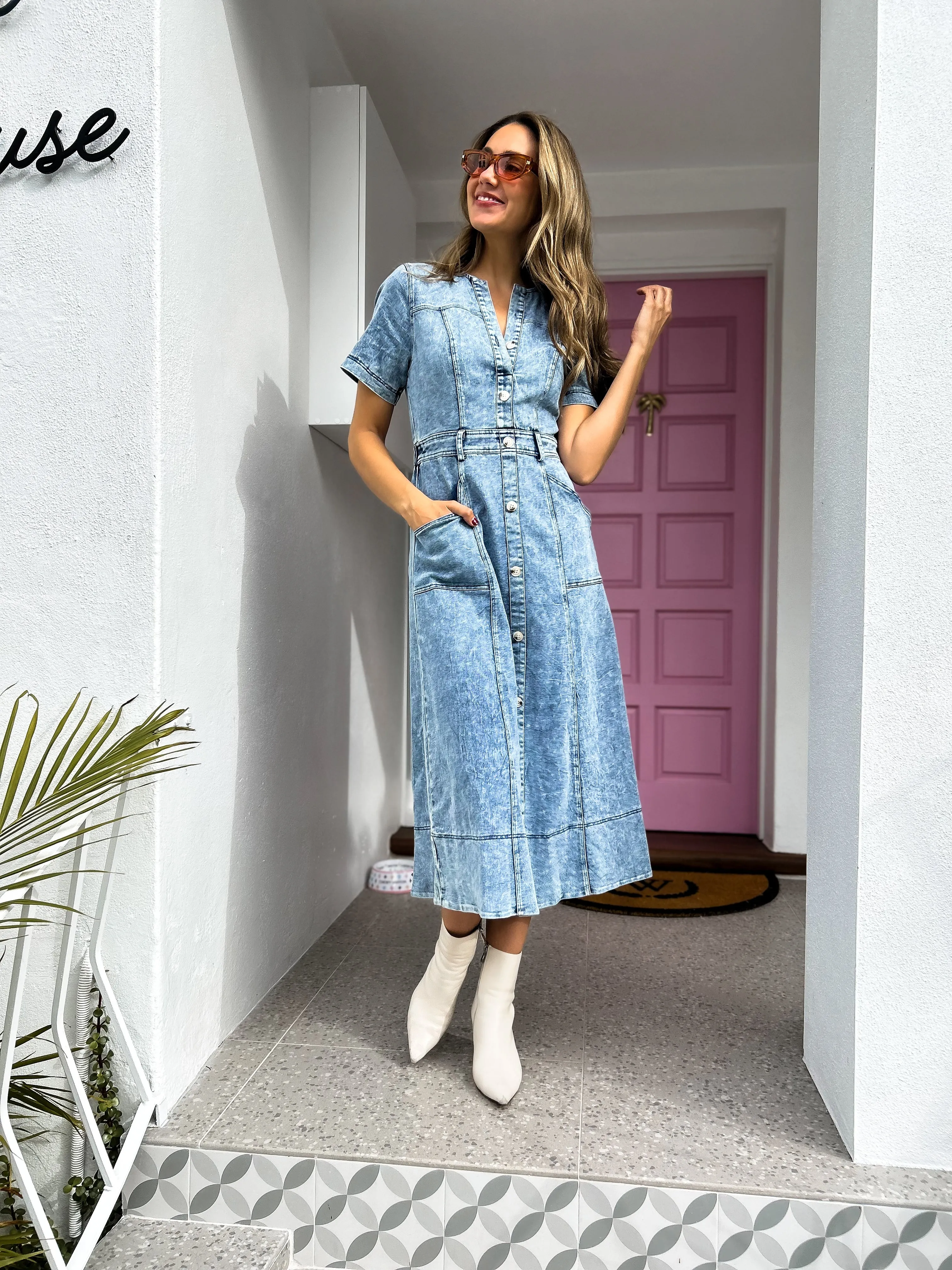 GEORGIE Denim Midi Dress