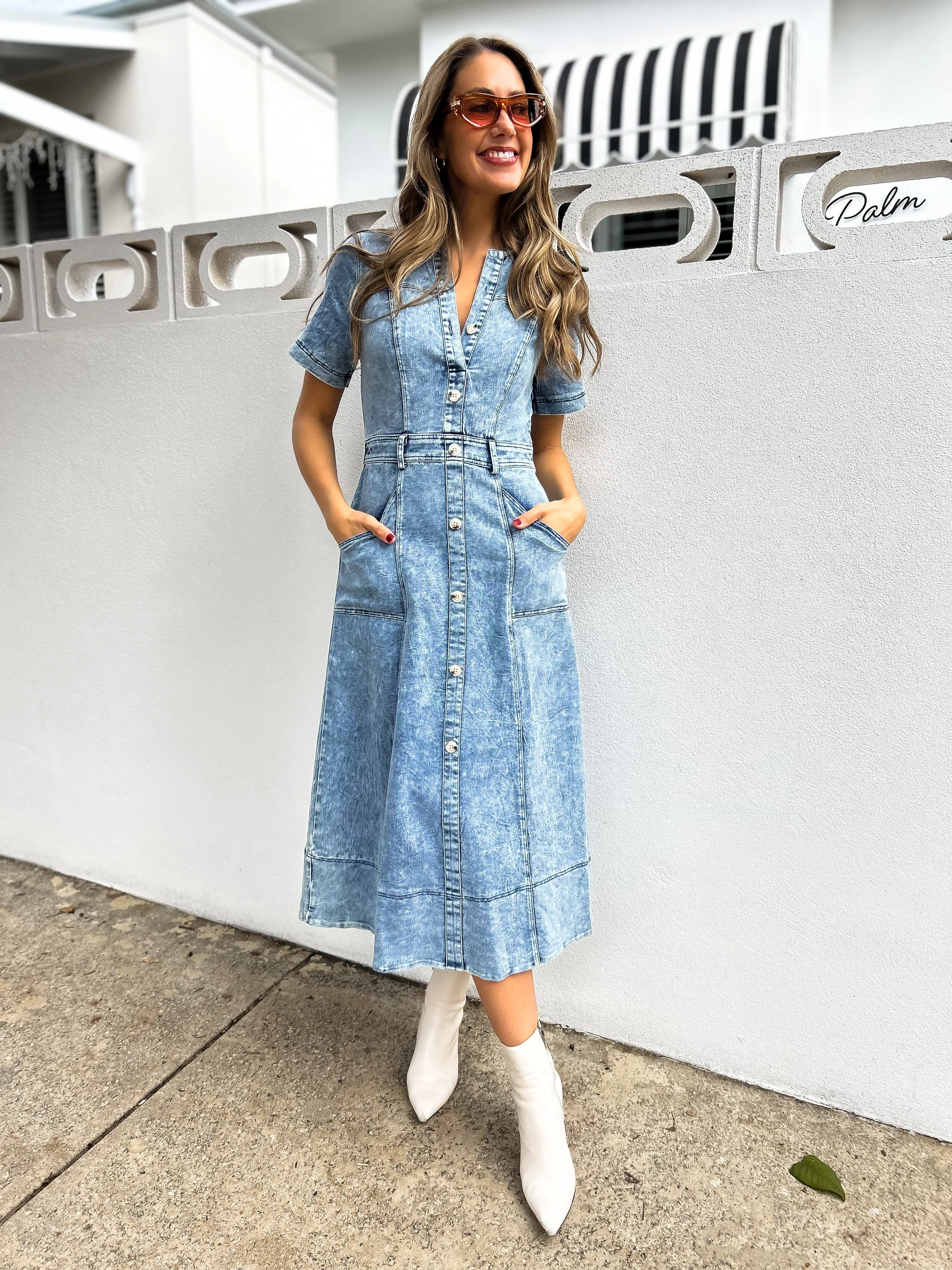 GEORGIE Denim Midi Dress