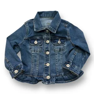 Girls Jordache Size 3T Denim Snap Button Ruffle Jean Jacket