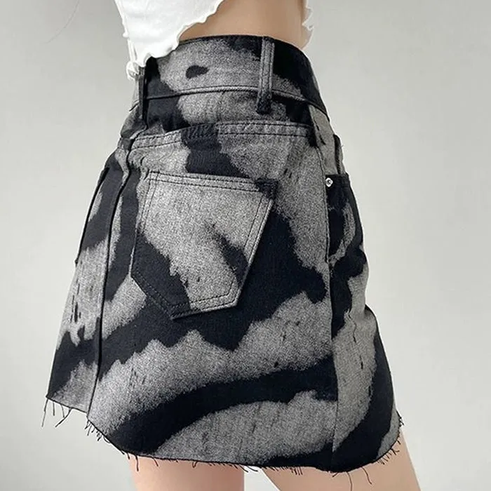 Grunge Aesthetic Denim Skirt