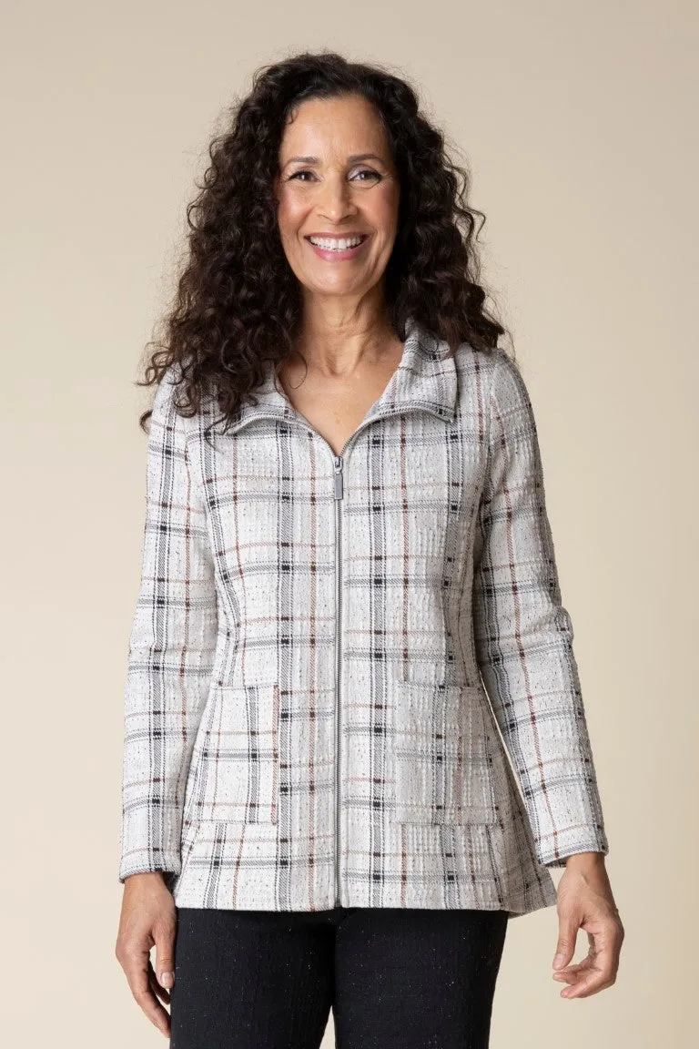 Habitat 32847 Windowpane Plaid Knit Swing Jacket