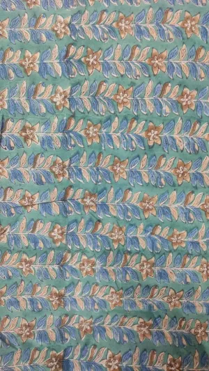 Hand Block Printed Cotton Fabric Per Meter - F001F2717