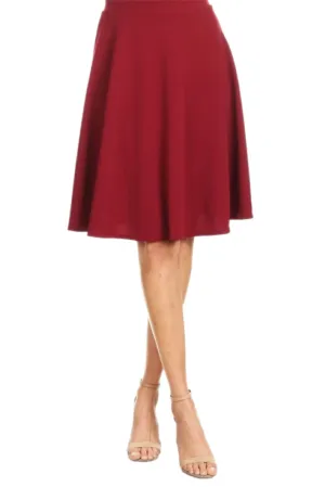 High waist A-line skirt style 613 in Red