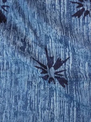 Indigo Blue Natural Dyed Hand Block Printed Cotton Fabric Per Meter - F0916317