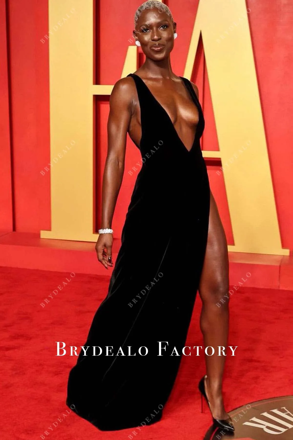 Jodie Turner-Smith 2024 Oscars After Party Black Dress