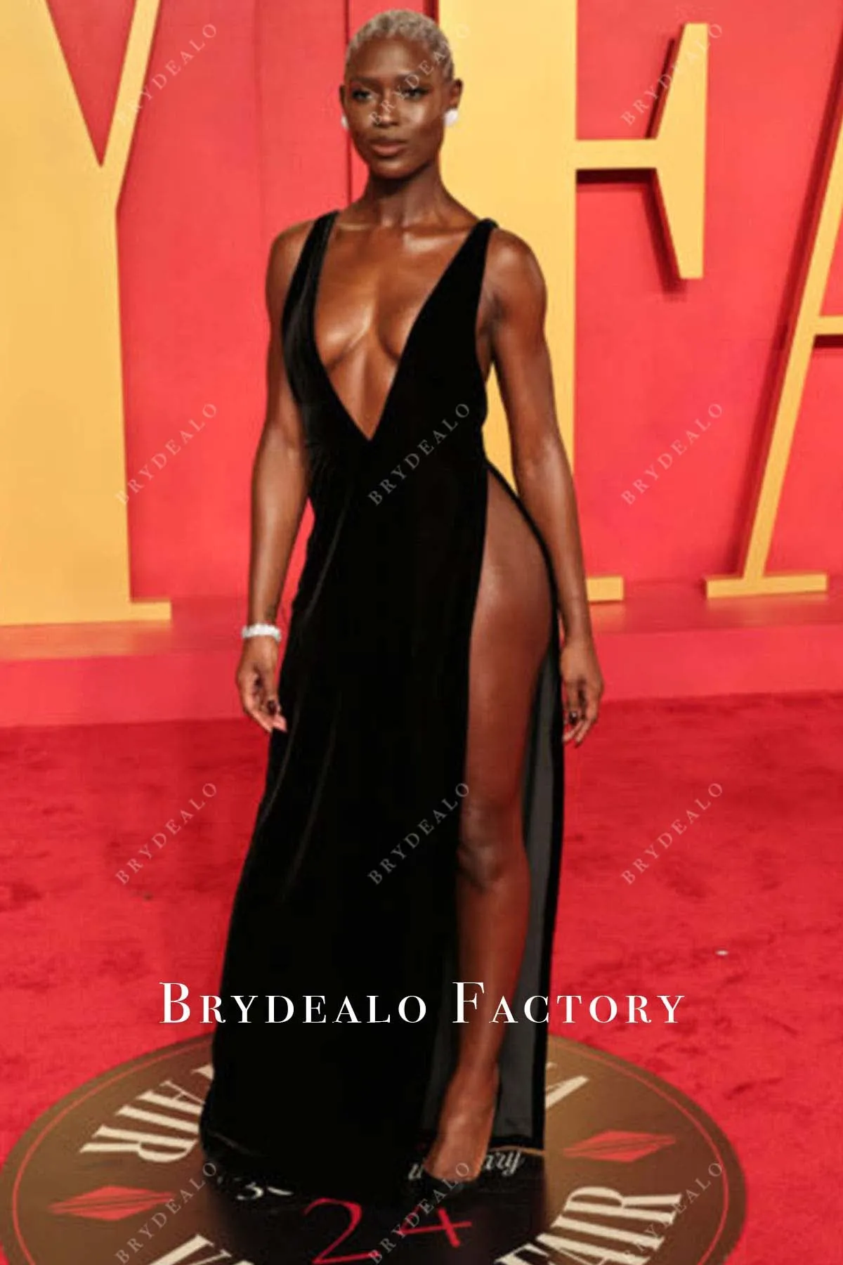 Jodie Turner-Smith 2024 Oscars After Party Black Dress