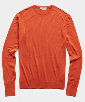 John Smedley Easy Fit Crewneck Merino Sweater in Orange