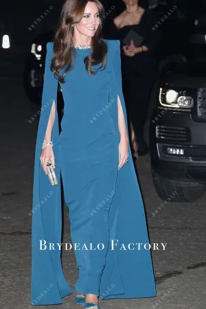 Kate Middleton Blue Cape Sleeve Dress Royal Variety Performance 2023