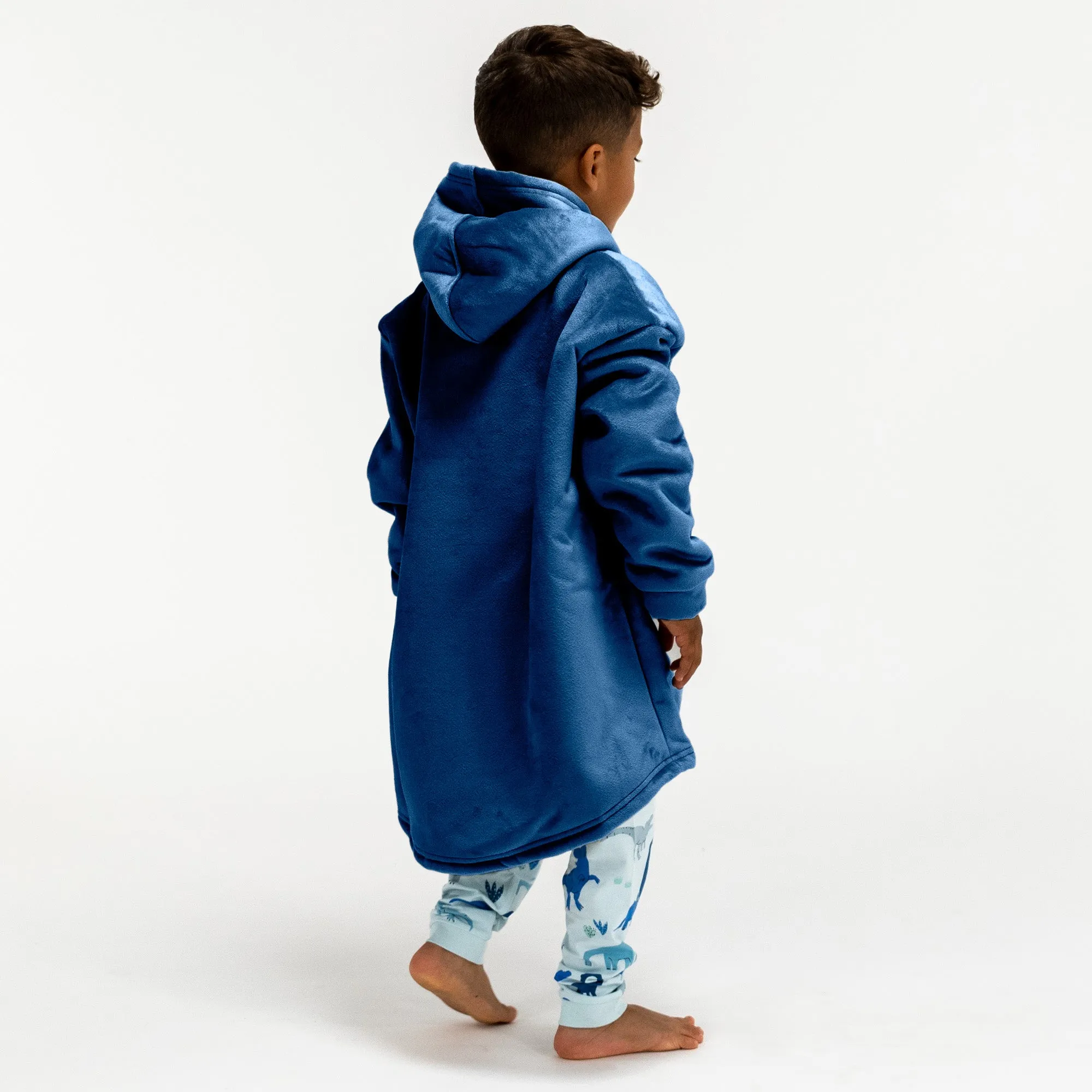 Kids Oversized Hoodie Blanket Sweatshirt - Minky Dark Blue