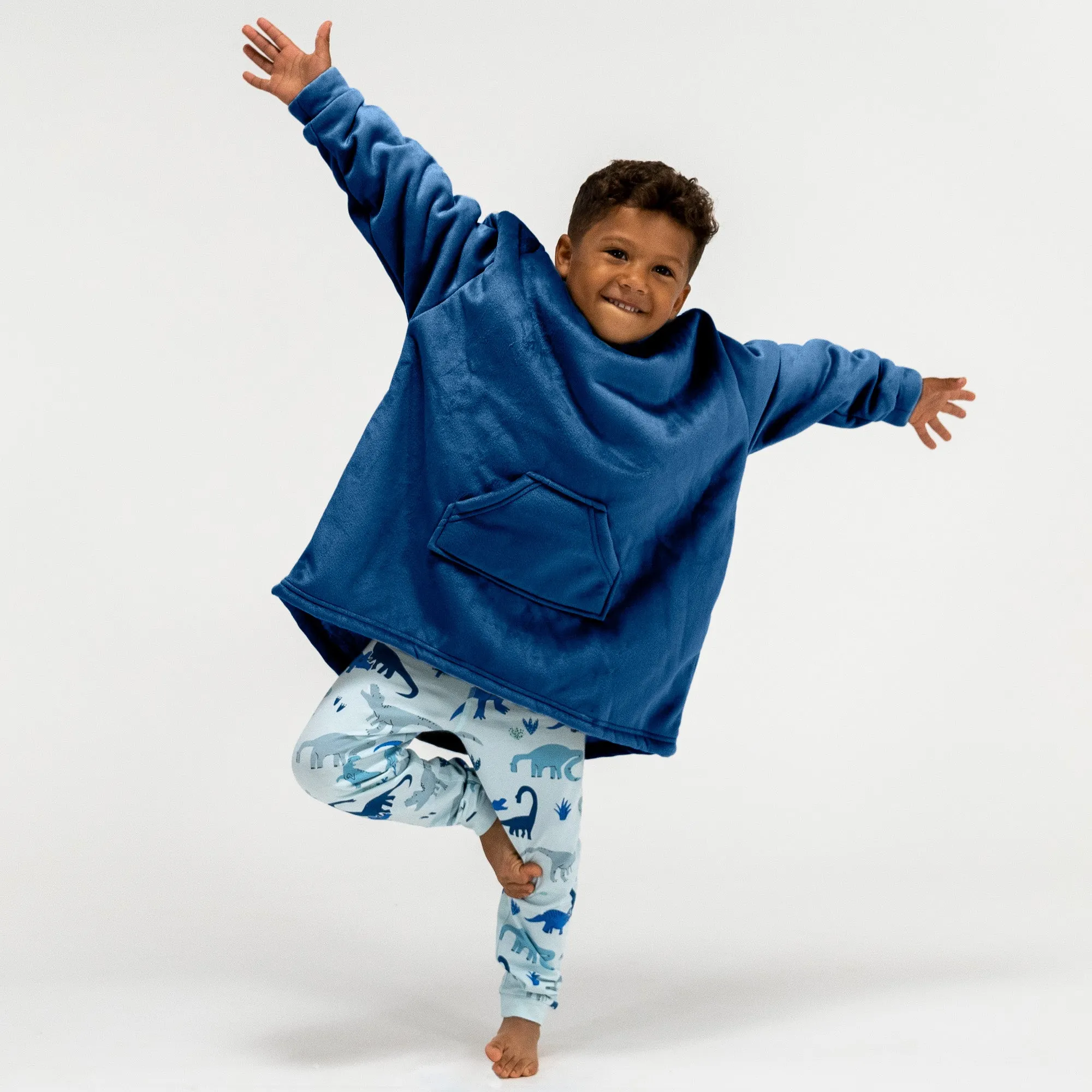 Kids Oversized Hoodie Blanket Sweatshirt - Minky Dark Blue