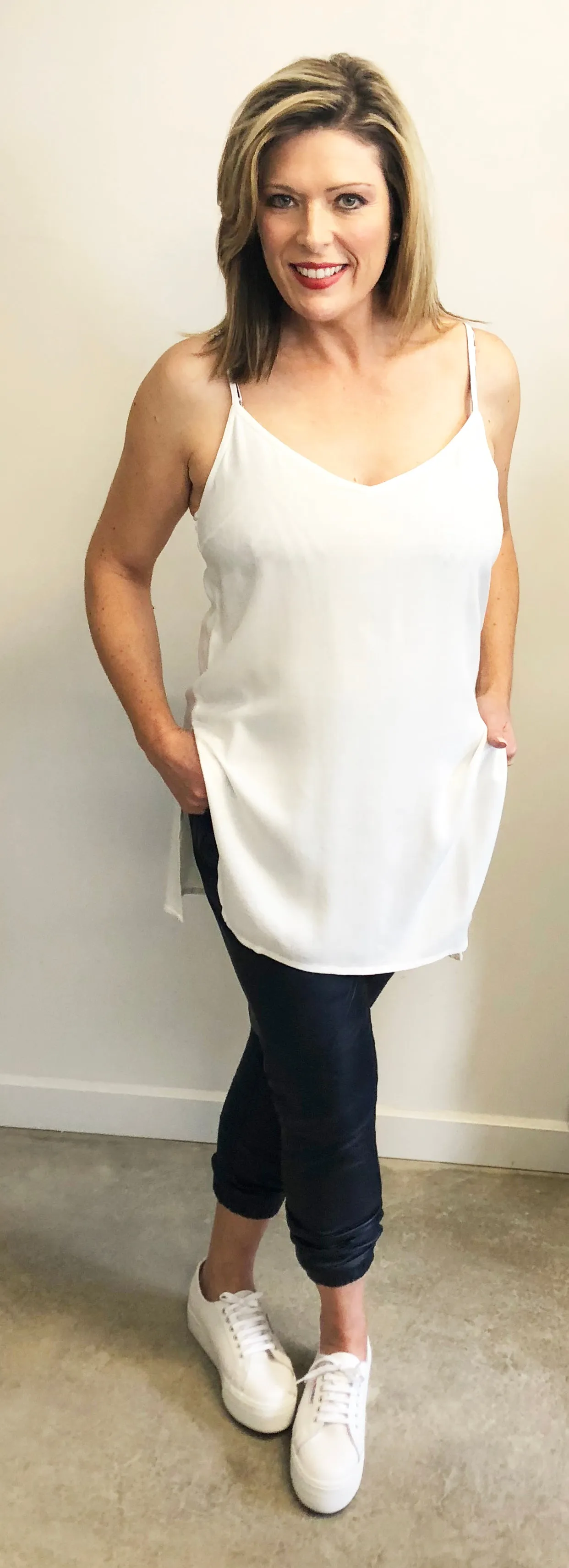 LOCA BELLA THE LABEL FRANKIE ASYMMETRICAL TOP WHITE