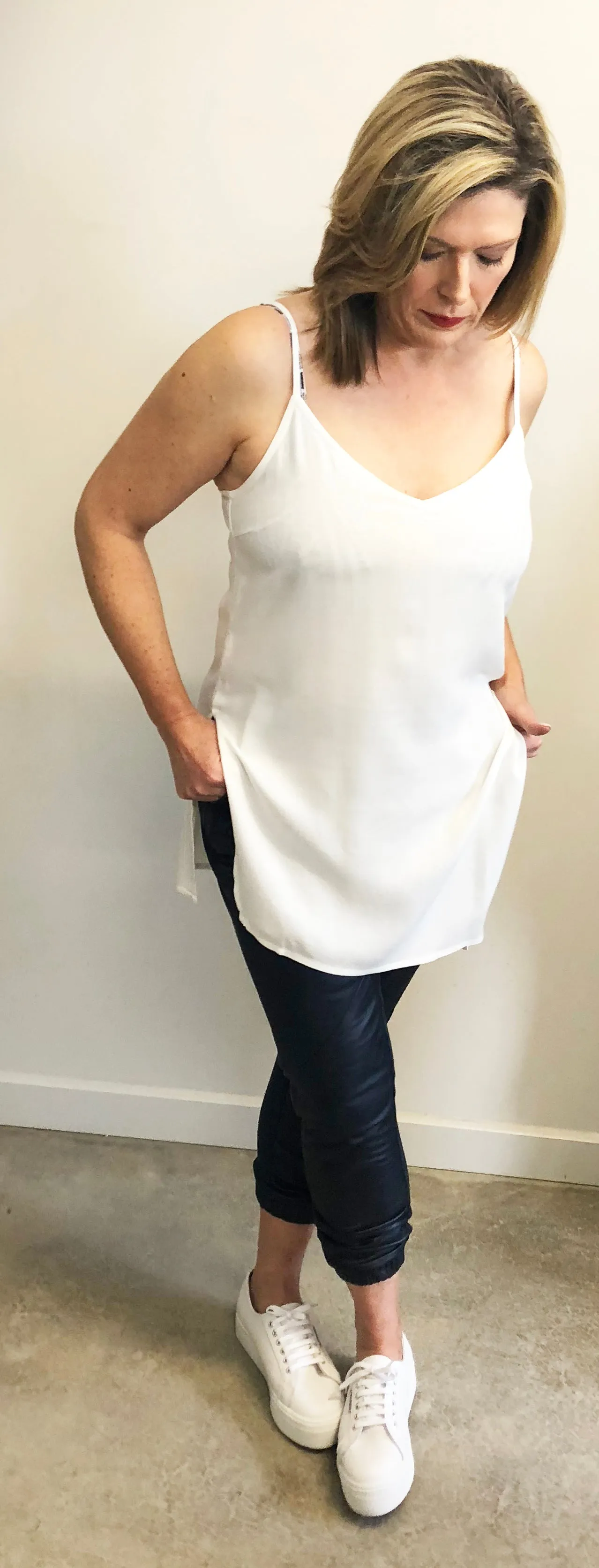 LOCA BELLA THE LABEL FRANKIE ASYMMETRICAL TOP WHITE