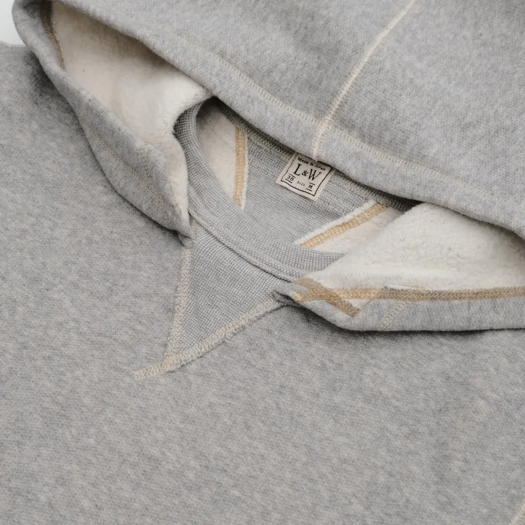 Loop & Weft Super Fluffy Knit Double-V After Hood Sweatshirt (Gray)