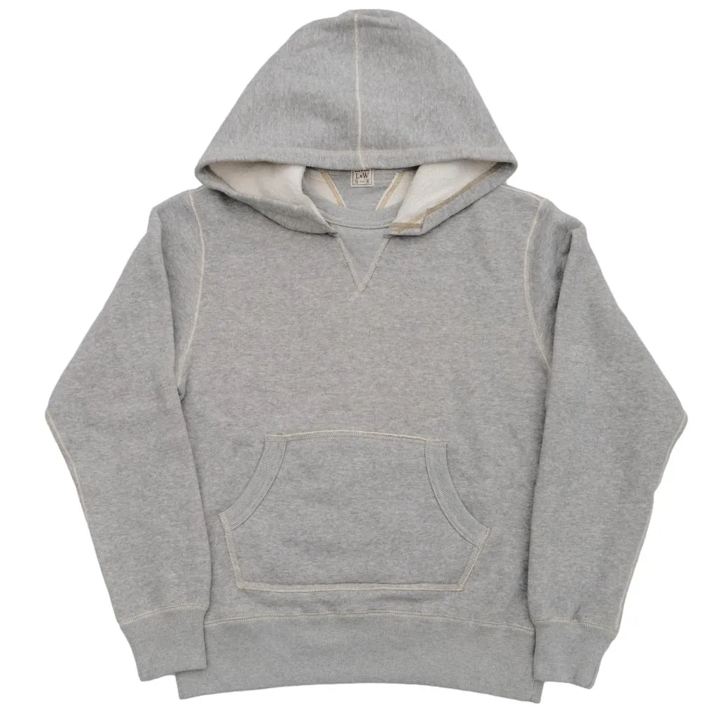 Loop & Weft Super Fluffy Knit Double-V After Hood Sweatshirt (Gray)