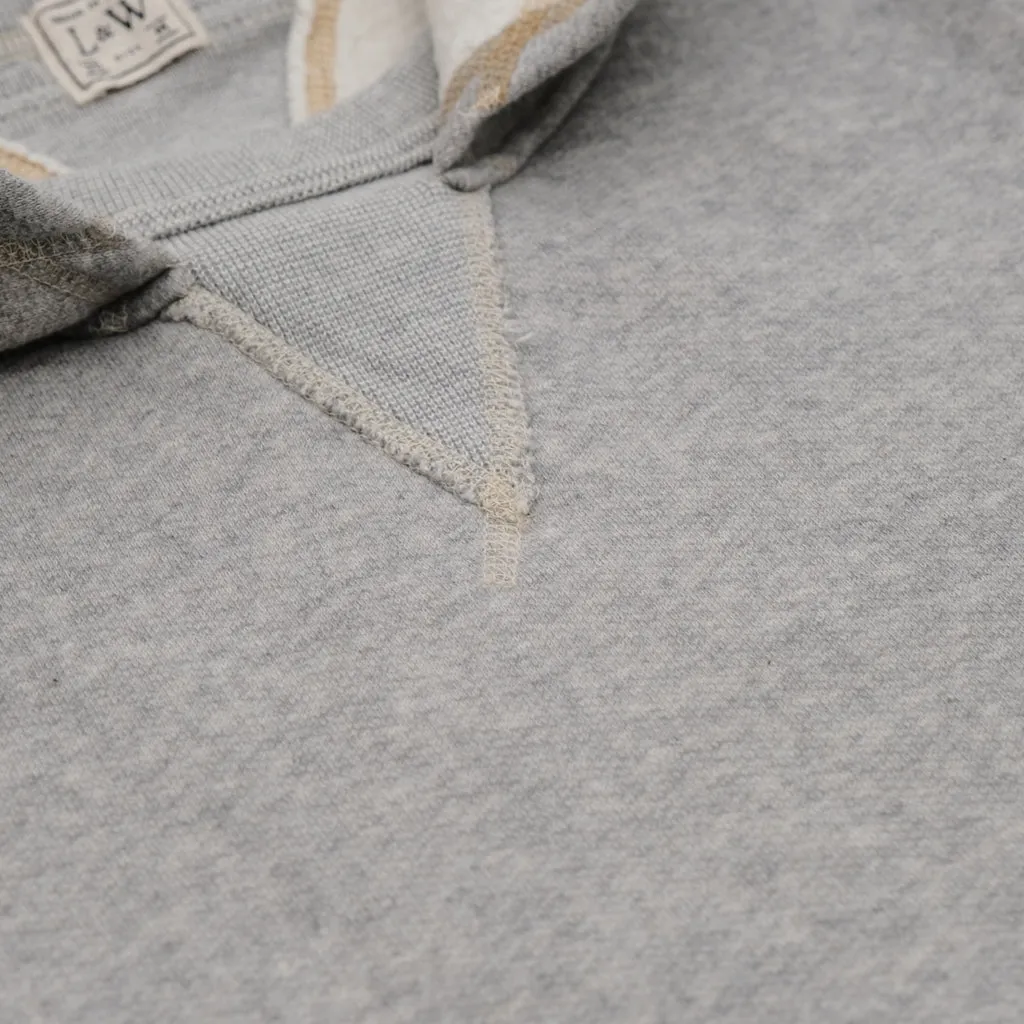 Loop & Weft Super Fluffy Knit Double-V After Hood Sweatshirt (Gray)