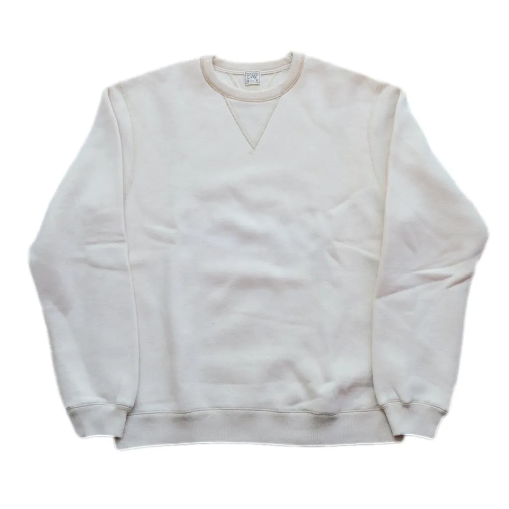 Loop & Weft Super Fluffy Knit Double-V Sweatshirt (Ivory)