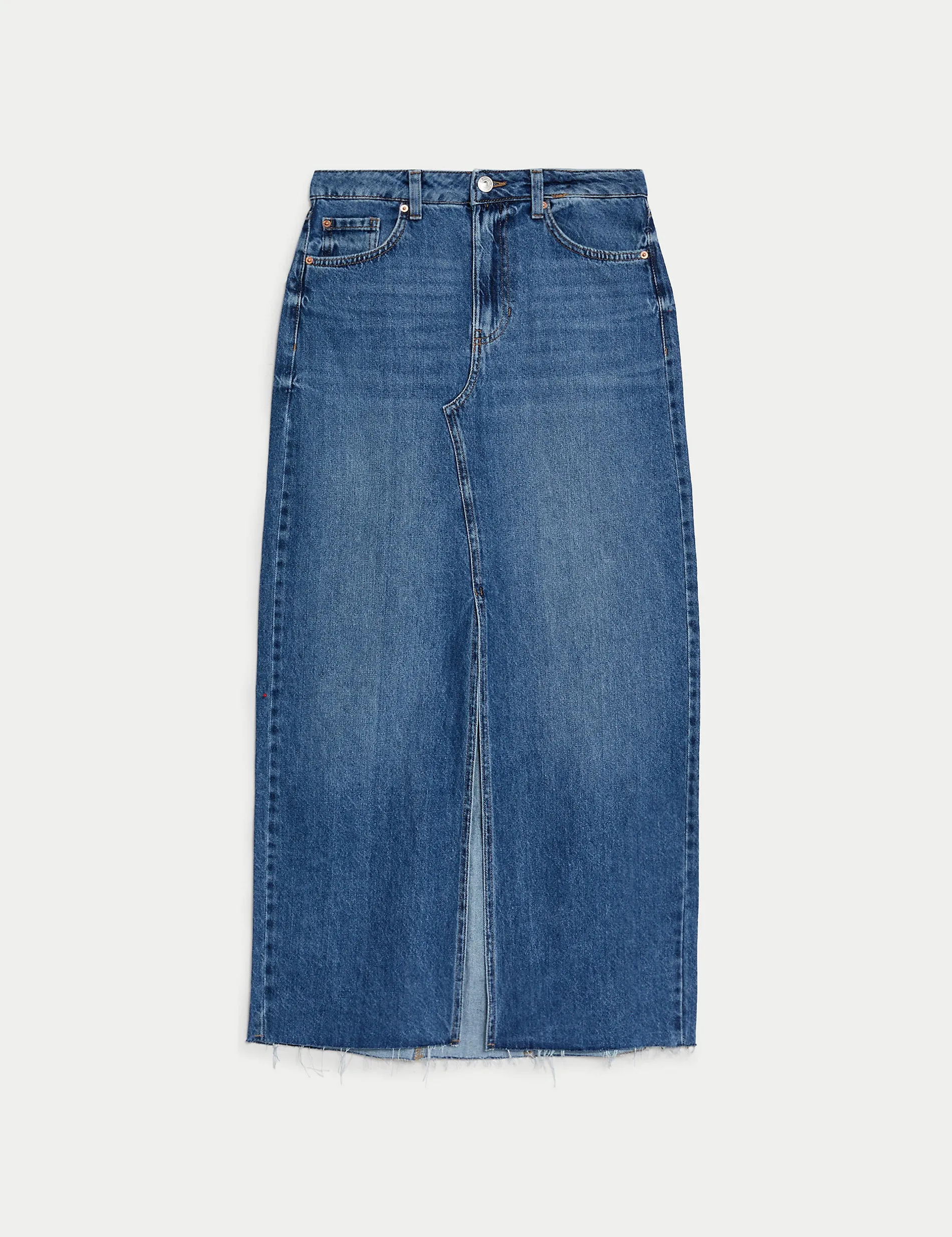 Marks & Spencer denim long skirt with front slit