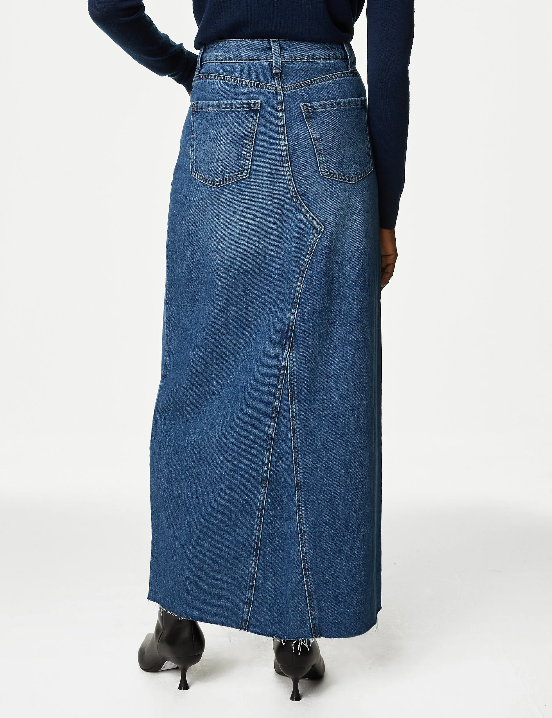 Marks & Spencer denim long skirt with front slit