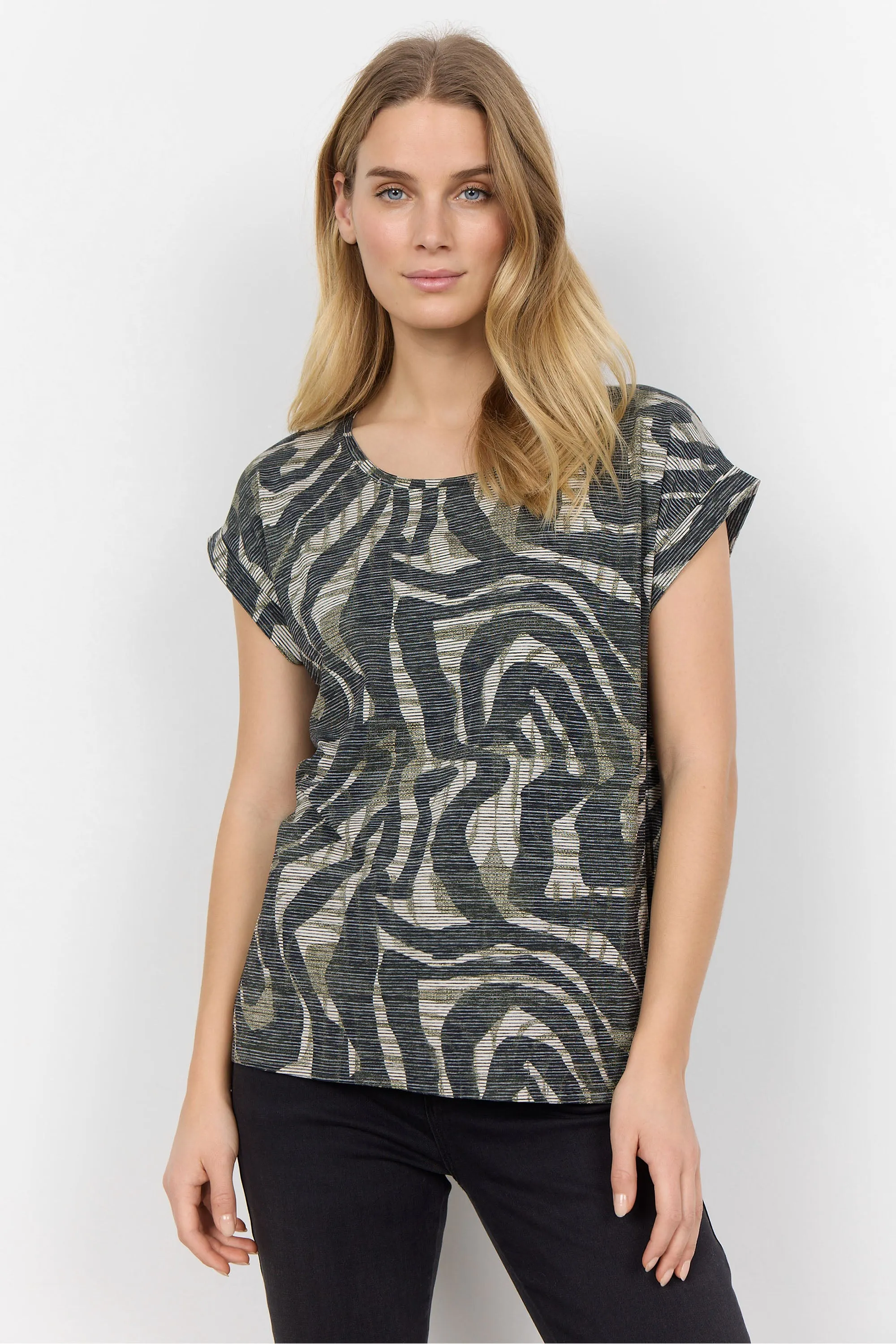 OLIVE COMBO PRINT TOP