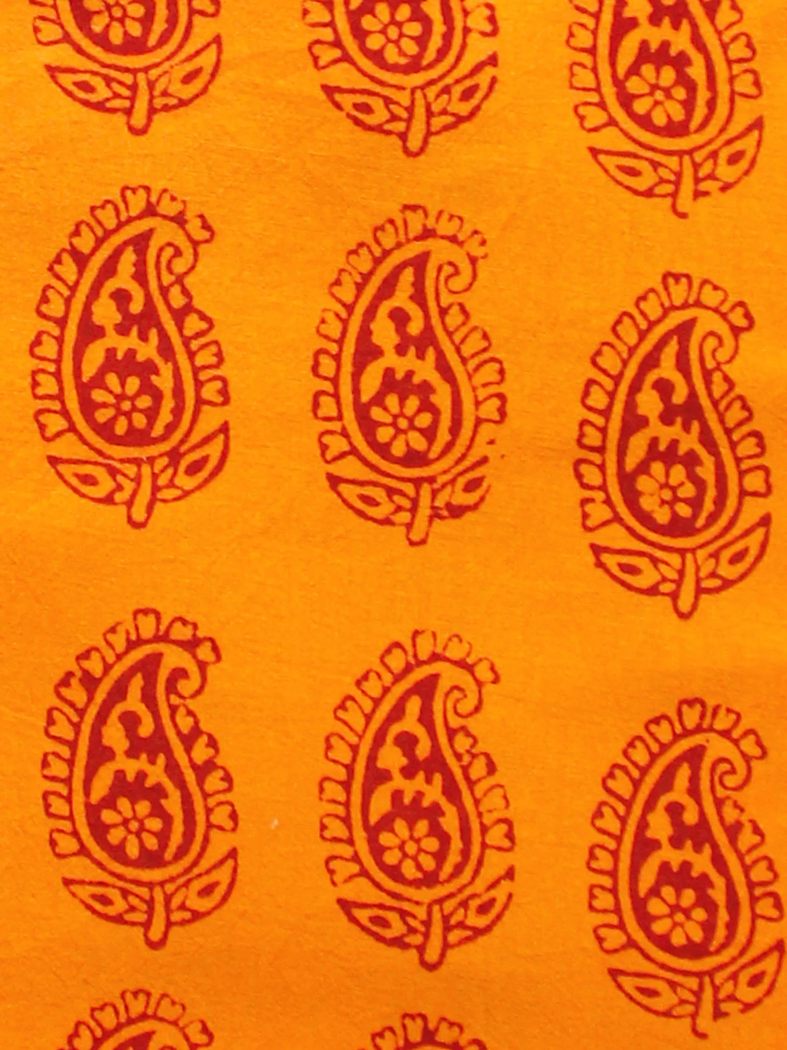 Orange Maroon Bagh Printed Cotton Fabric Per Meter - F005F1722