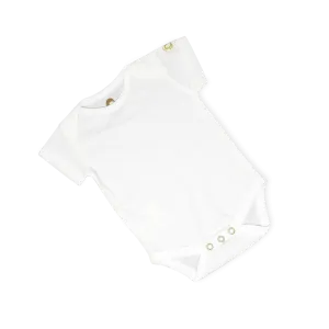 Organic Newborn Suit - A New Me - White - Gold Accents