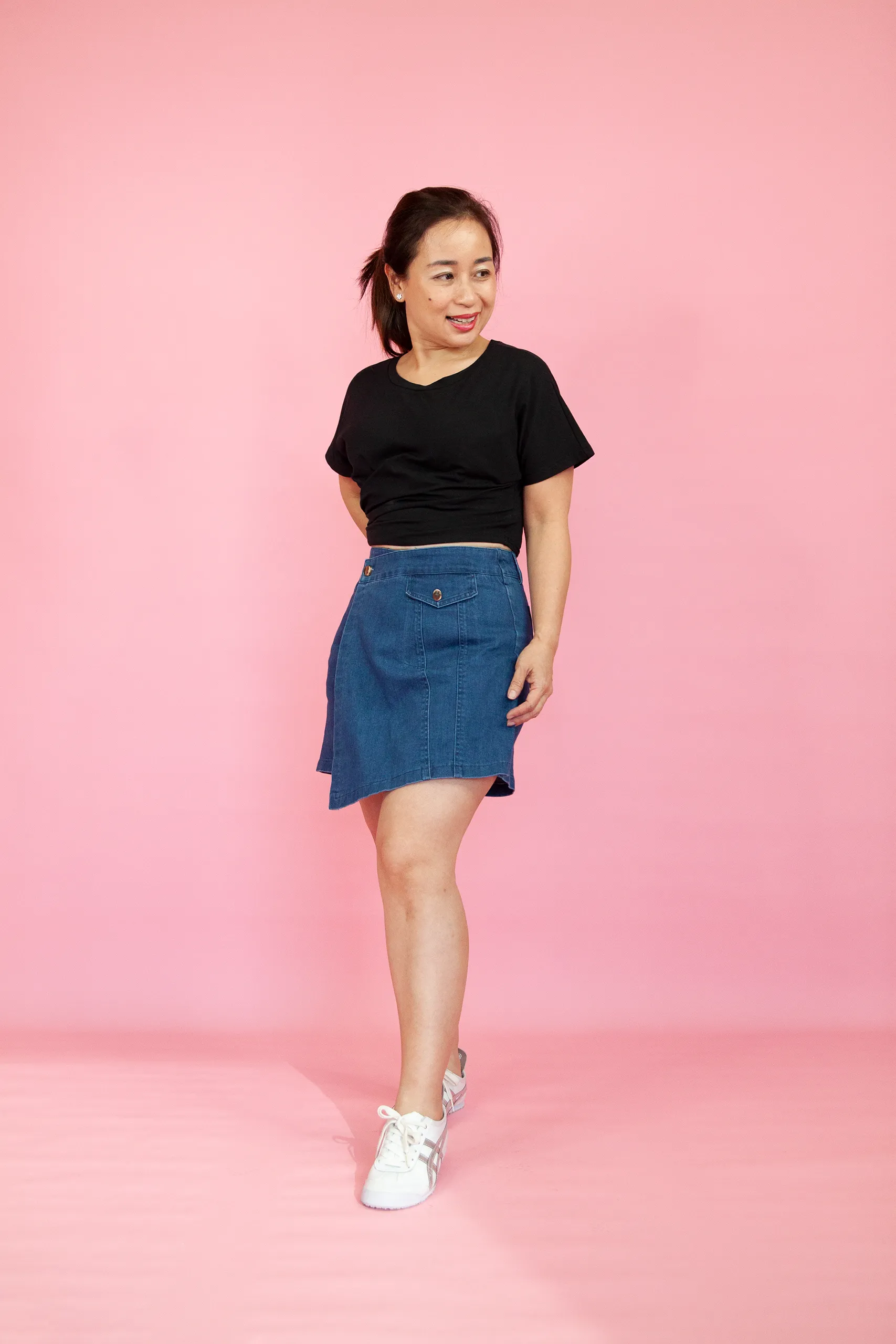 Overlap Denim Skorts