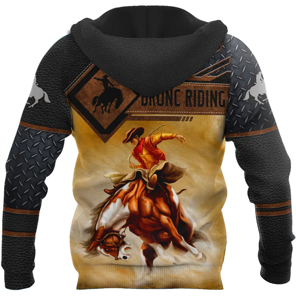 Personalized Name Rodeo Unisex Hoodies Bronc Riding Hoodie For My Boy Dad