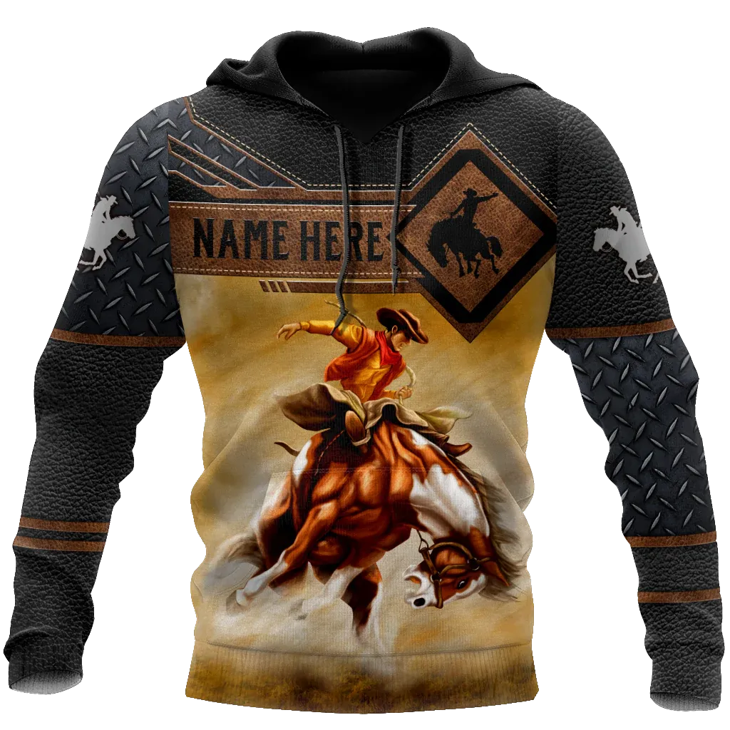 Personalized Name Rodeo Unisex Hoodies Bronc Riding Hoodie For My Boy Dad